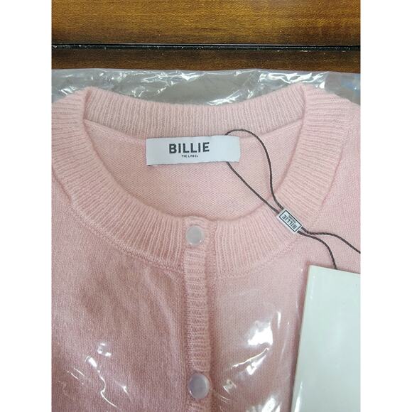 Billie the Label Button Front Short Sleeve Sweater Pink Size XS Cashmere Blend - Picture 5 of 7